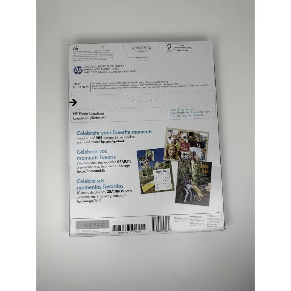 HP Advanced Glossy Photo Paper Q7853A 8.5x11 50 Sheets Inkjet Germany